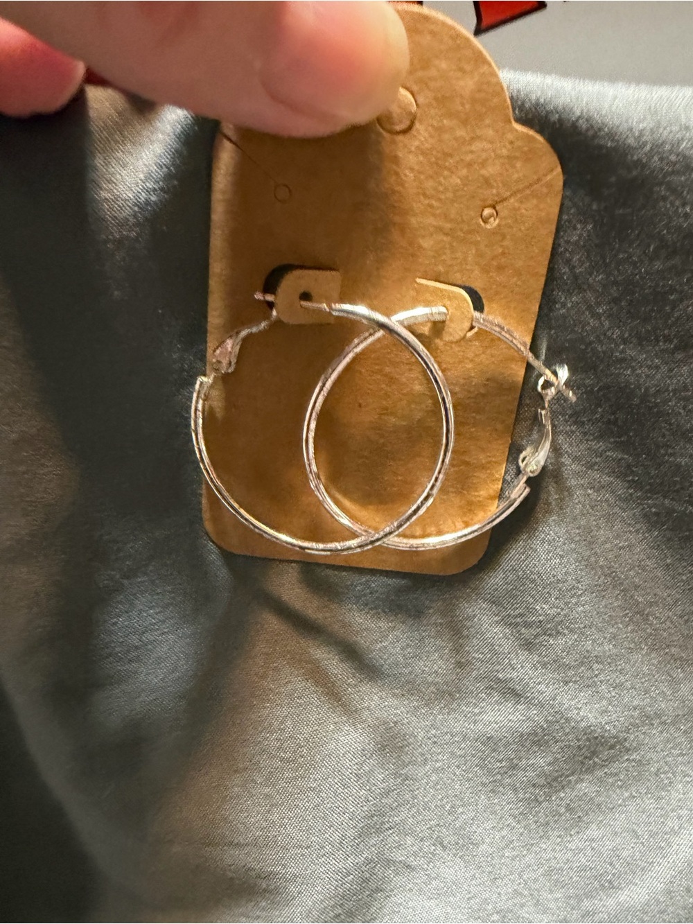 Source Unknown Silver-Tone Textured Hoop Earrings